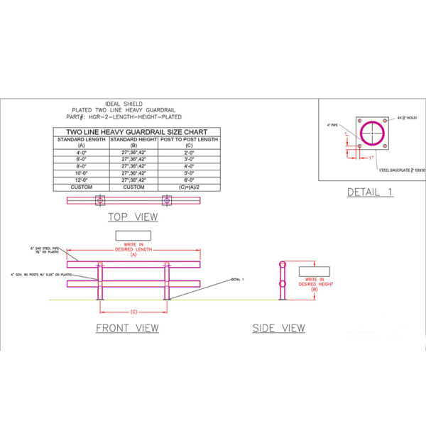 Heavy Duty Guardrail - Two-Line - Image 4